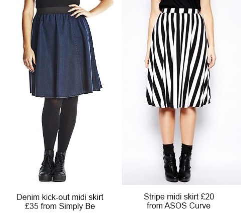 Plus size kneelength: midi skirts